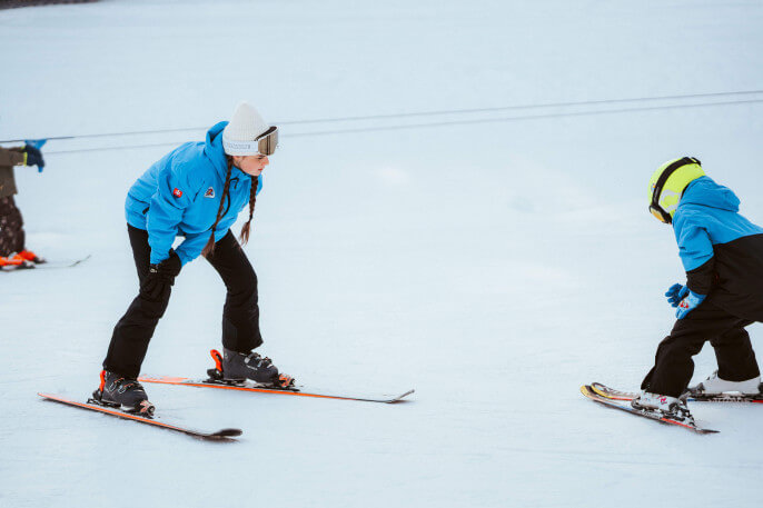 Skupinové lekcie lyžovania